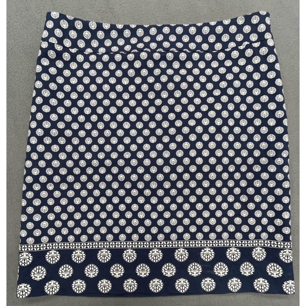 Talbots Skirt 6 Blue Cotton Stretch Pencil‎ Career Work Office Casual Preppy